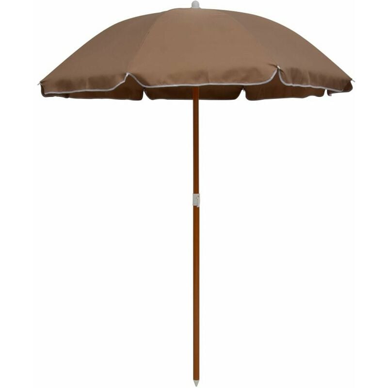 

Sombrilla con palo de acero gris taupe 180 cm