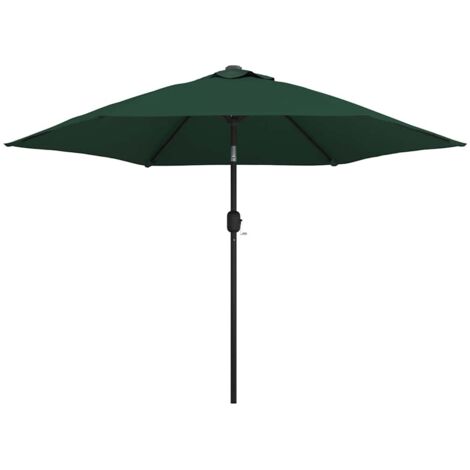 Sombrilla con palo de acero verde 3 m