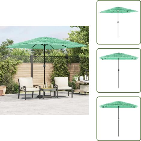 Sombrilla con poste - vidaXL Sombrilla de jardín con poste de acero verde 248x248x248 cm - Sombrilla impermeable