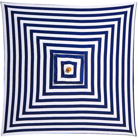 Sombrilla cuadrada de poliéster para jardín, toldo de repuesto para sombrilla de mercado de 2 m, toldo de repuesto para sombrilla de mesa de exterior (azul y blanco)