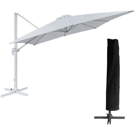 Sombrilla cuadrada MOLOKAI 3x3m blanco + funda