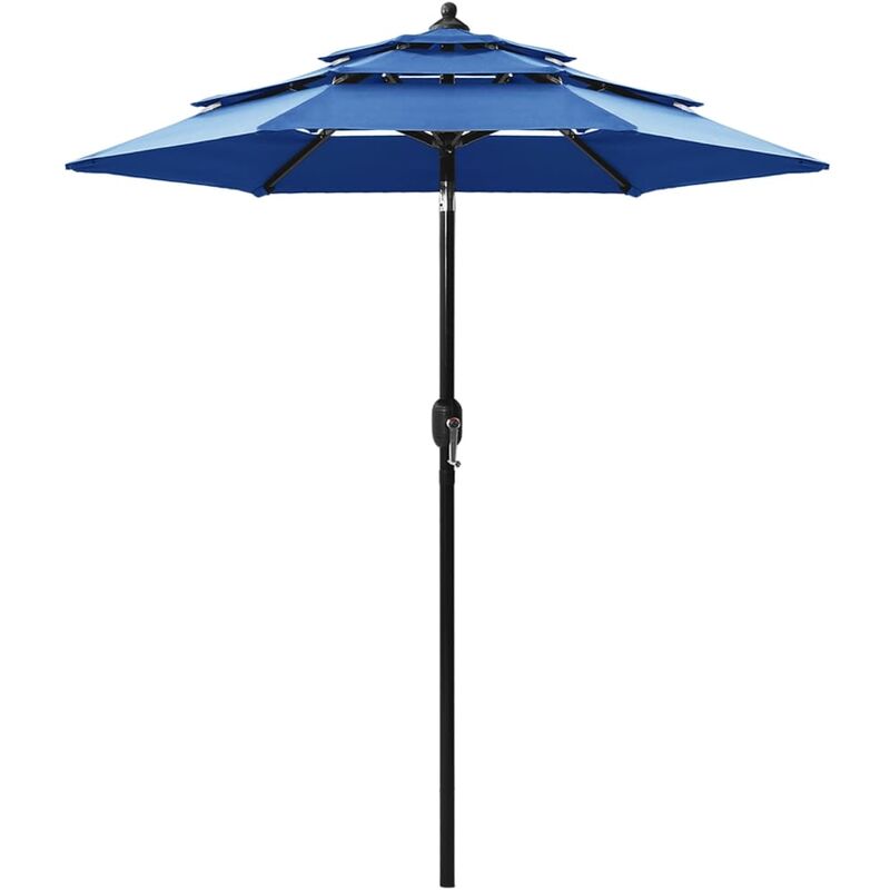

Sombrilla de 3 niveles con poste de aluminio azul 2 m