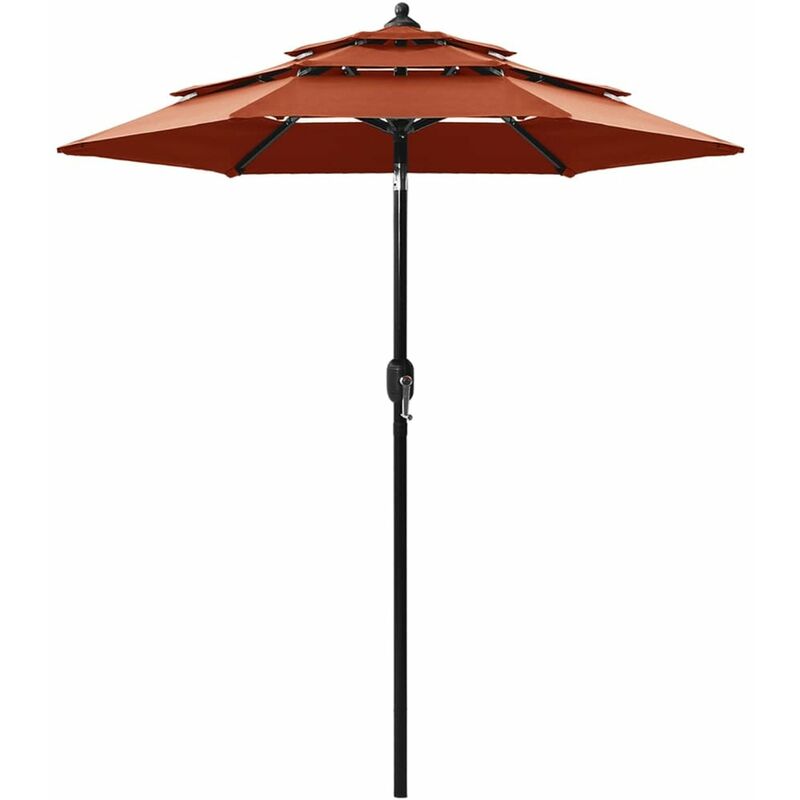 

Sombrilla de 3 niveles con poste de aluminio terracota 2 m