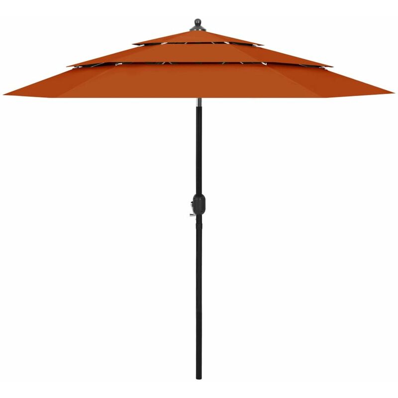 

Sombrilla de 3 niveles con poste de aluminio terracota 2,5 m