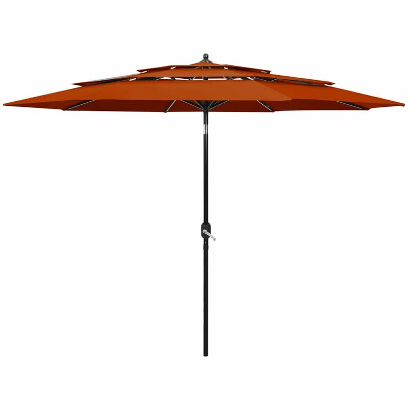

Sombrilla de 3 niveles con poste de aluminio terracota 3 m