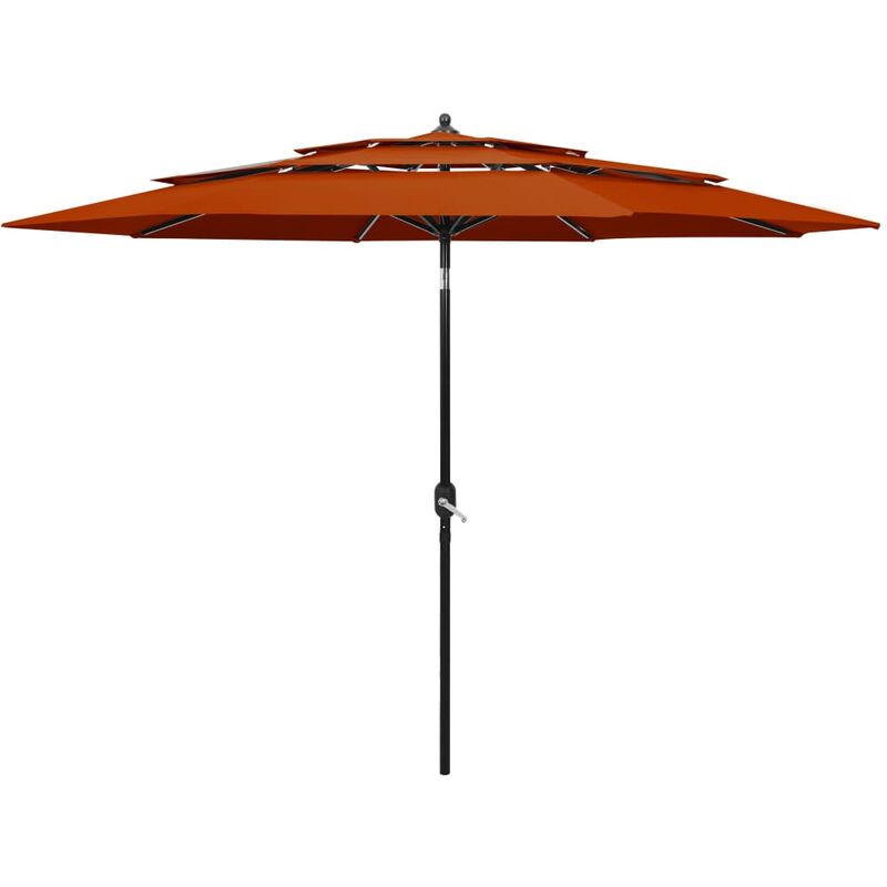 

Sombrilla de 3 niveles con poste de aluminio terracota 3 m