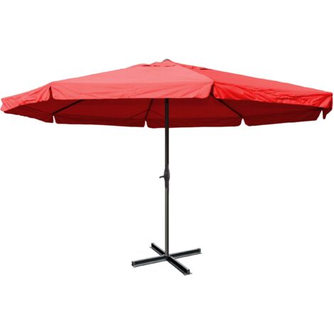 Sombrilla de 5 m sin pie – Lona burdeos con volante – Aluminio 040008023
