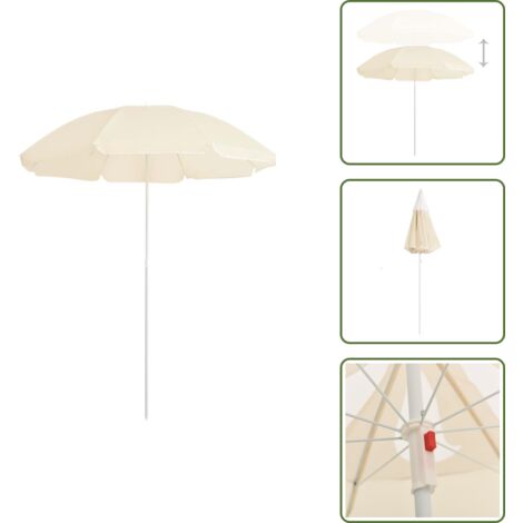 Sombrilla de acero - vidaXL Sombrilla de jardín con palo de acero arena 180 cm - Sombrilla con palo