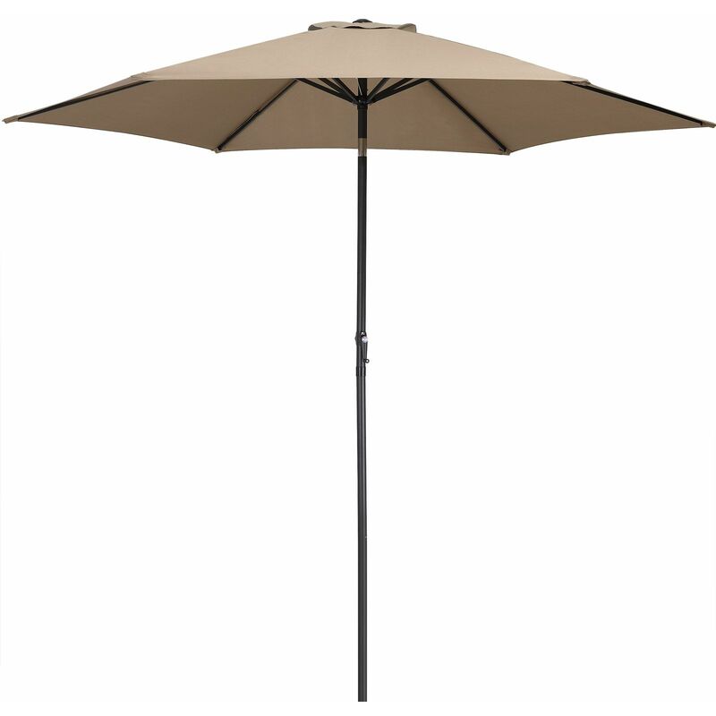 

Sombrilla de aluminio Ø300cm con manivela fácil transporte parasol grande jardín terraza patio playa balcón Topo - Topo