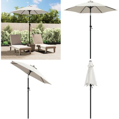 Sombrilla de aluminio blanco arena 200x224 cm - Sombrilla de aluminio blanco arena - Sombrilla anti UV