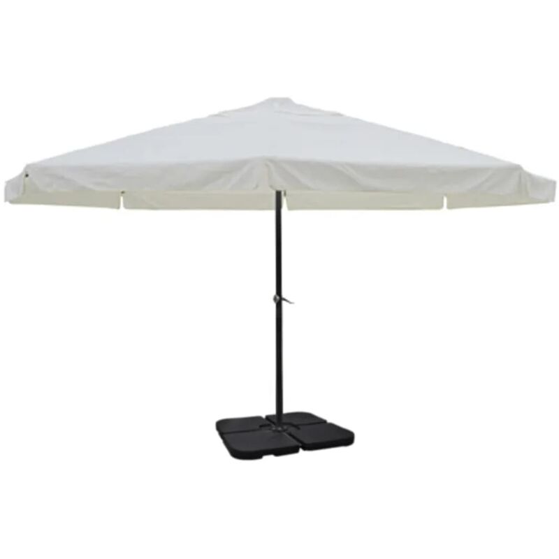 

Sombrilla de aluminio con base portátil blanco