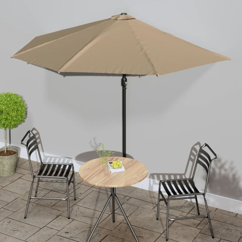 

Youthup - Sombrilla de balcón semicircular palo aluminio taupe 300x150cm - Marrón