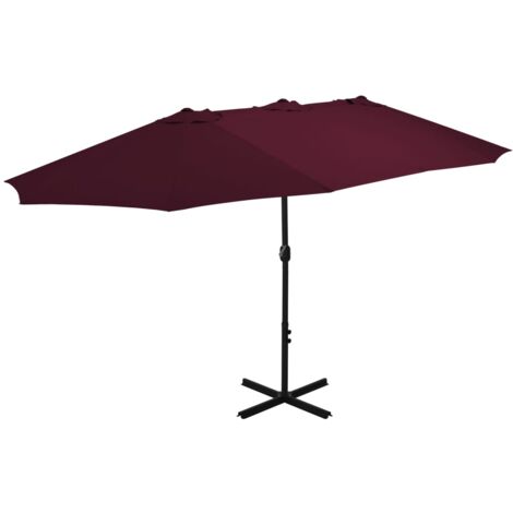 Sombrilla de exterior con poste de aluminio 460 x 270 cm burdeos 020008233