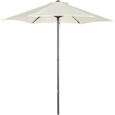 Outsunny sombrilla de jardín Ø2x2 m parasol mástil de aluminio con techo de ventilación ángulo ajustable y poste desmontable para terraza patio