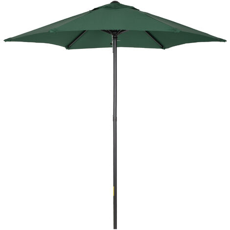 Sombrilla de jardín Ø2x2 m parasol de terraza con mástil de aluminio techo de ventilación y poste desmontable impermeable para patio verde