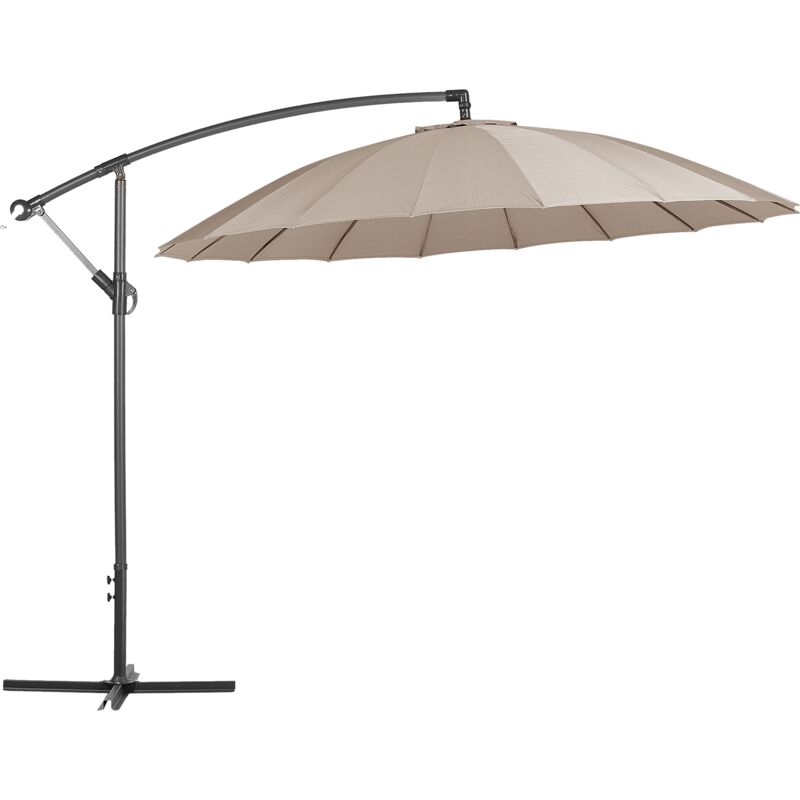 

Beliani - Sombrilla de jardín beige arena ⌀ 258 cm CALABRIA II