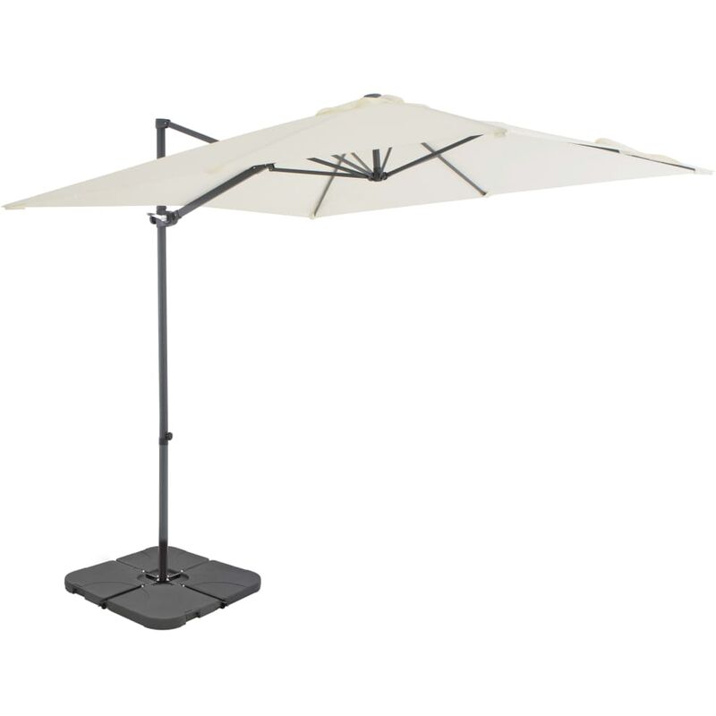

Sombrilla de jardin con base portatil color arena