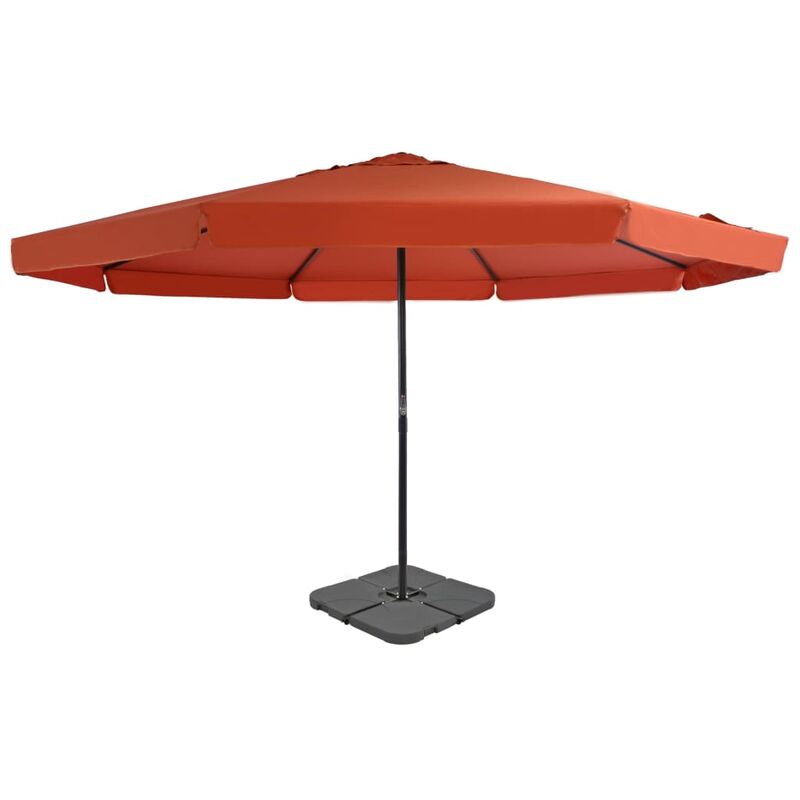 

Happyshopping - Sombrilla de jardin con base portatil color terracota