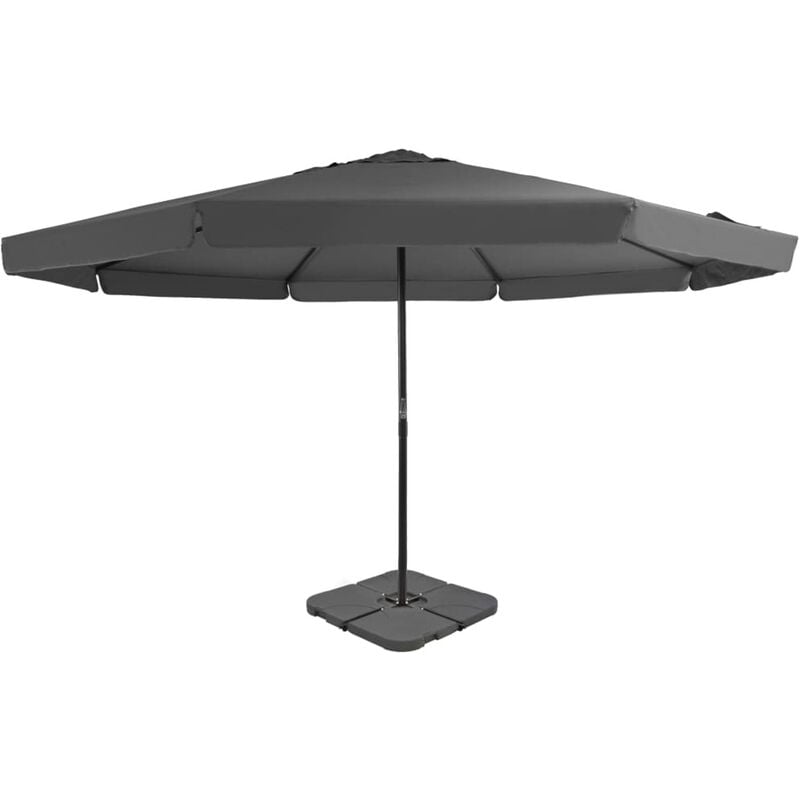 

Happyshopping - Sombrilla de jardin con base portatil gris antracita