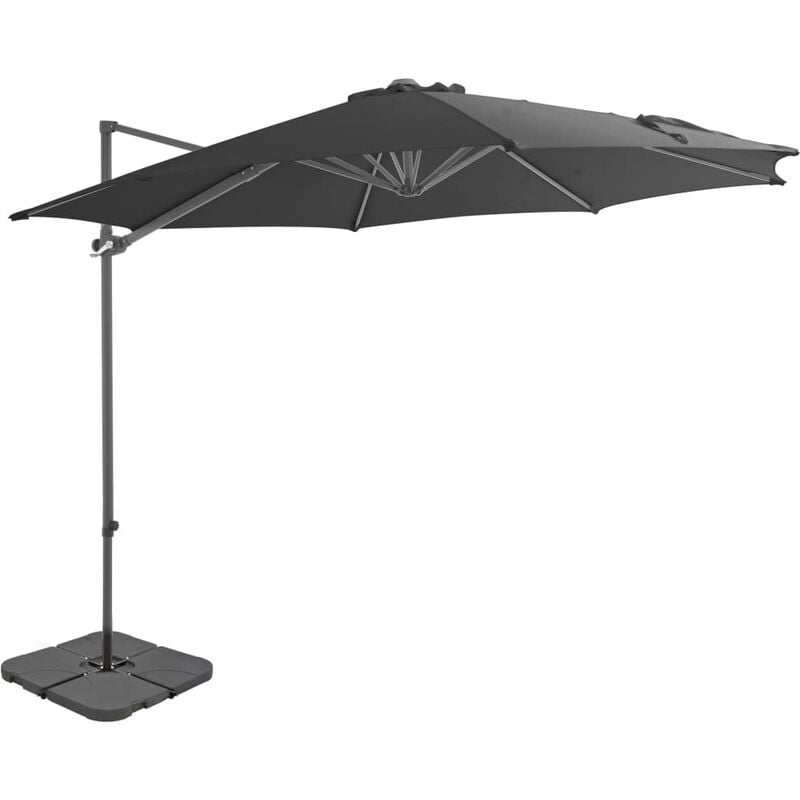 

Sombrilla de jardín con base portátil gris antracita