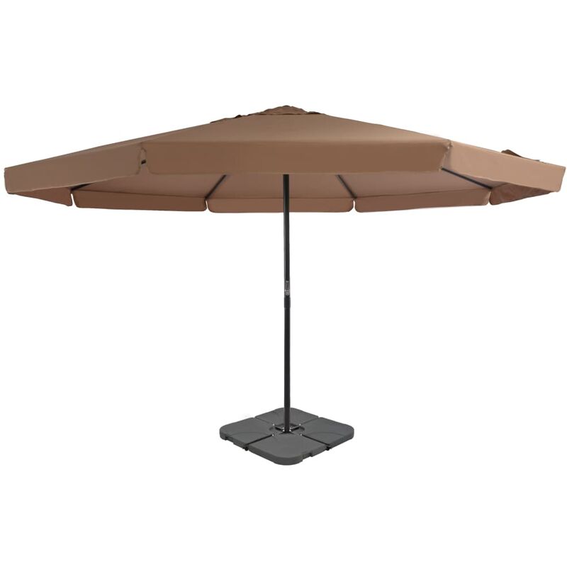 

Sombrilla de jardín con base portátil gris topo