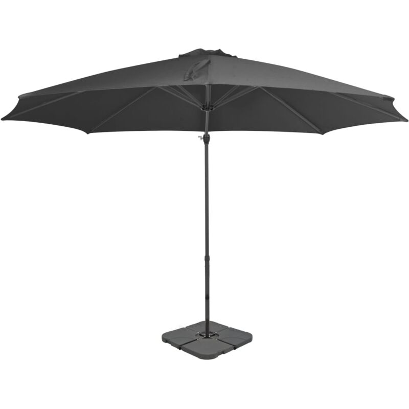 

vidaXL Sombrilla de jardín con base portátil gris antracita - Gris