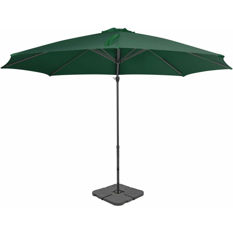 

Sombrilla de jardín con base portátil verde