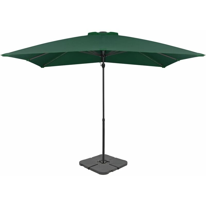 

vidaXL Sombrilla de jardín con base portátil verde - Verde