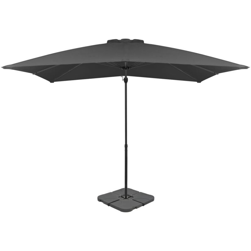 

vidaXL Sombrilla de jardín con base portátil gris antracita - Gris