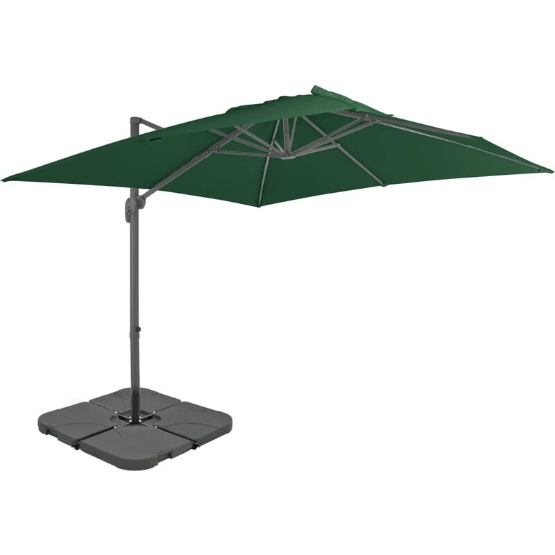 

vidaXL Sombrilla de jardín con base portátil verde - Verde