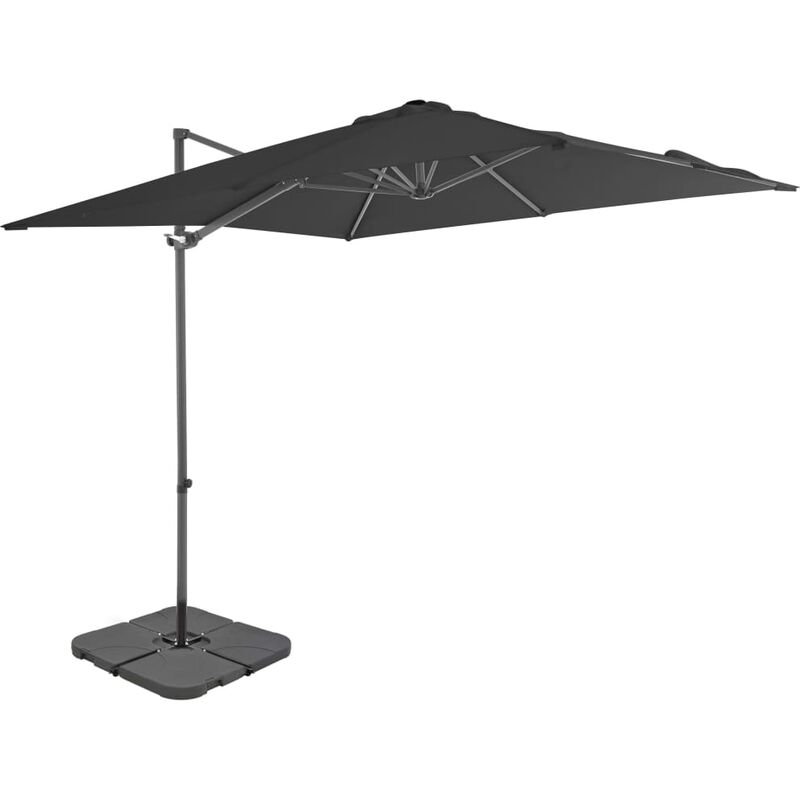 

vidaXL Sombrilla de jardín con base portátil gris antracita - Gris
