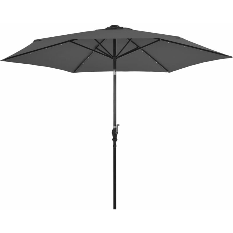 

Sombrilla de jardin con luces LED palo de acero 300cm antracita