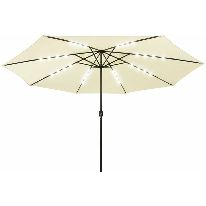 

Sombrilla de jardin con luces LED palo de metal 400 cm arena