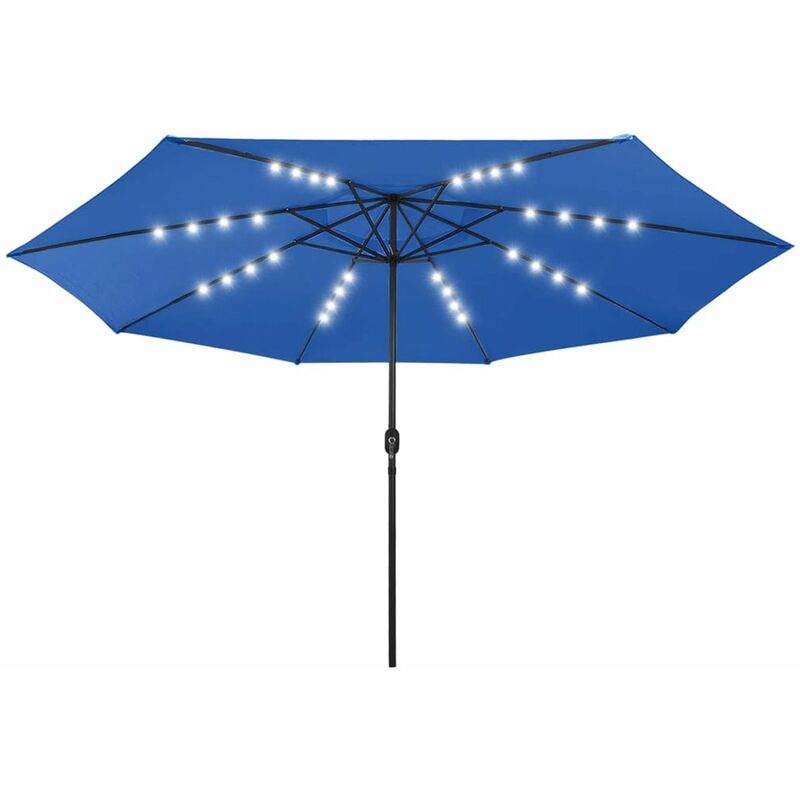 

Sombrilla de jardin con luces LED palo de metal 400 cm azul