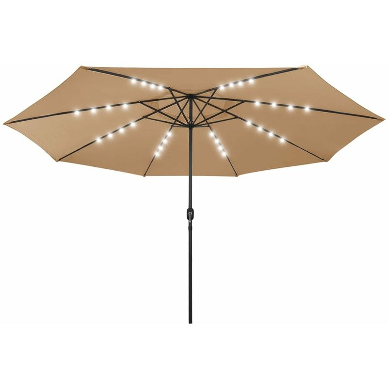 

Sombrilla de jardin con luces LED palo de metal 400 cm taupe