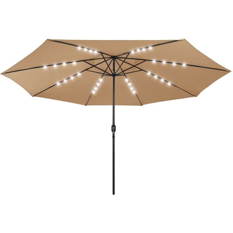 

Sombrilla de jardin con luces LED palo de metal 400 cm taupe