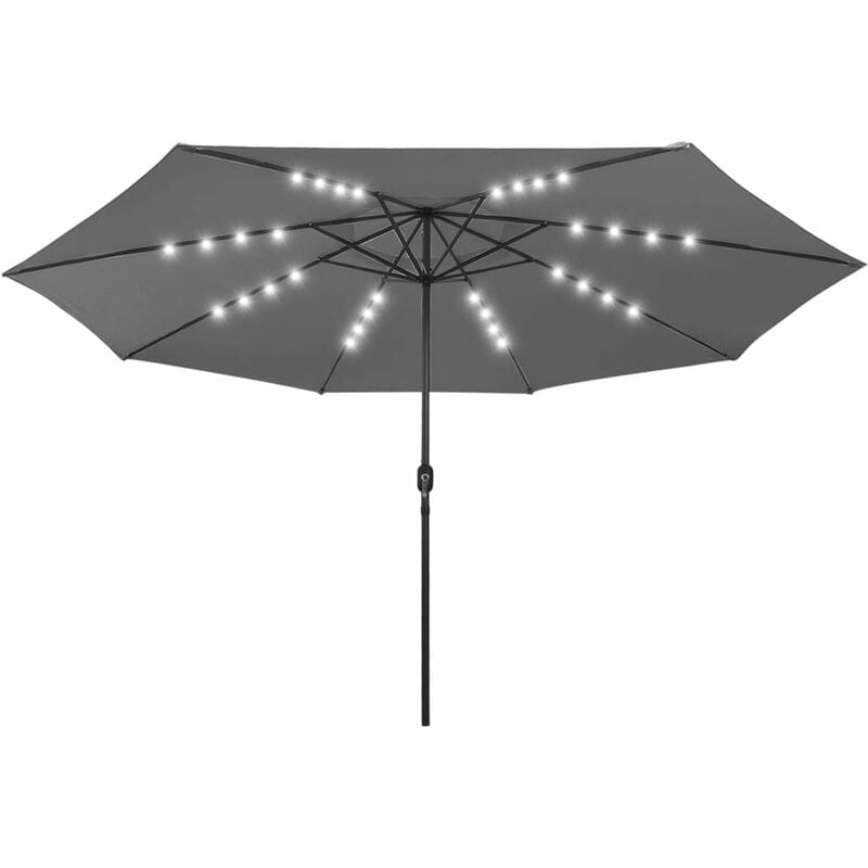 

Sombrilla de jardin con luces LED palo de metal 400cm antracita