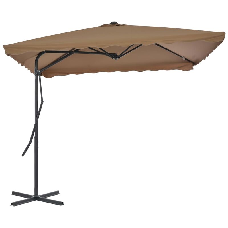 

Sombrilla de jardín con palo de acero 250x250 cm gris topo