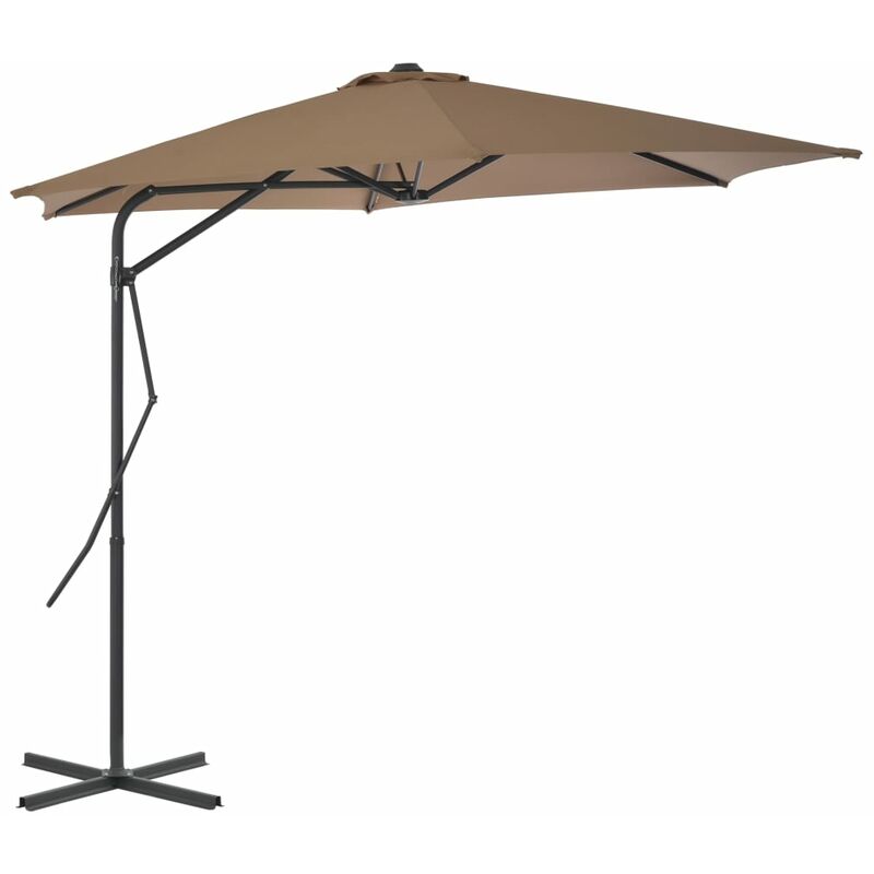 

Sombrilla de jardín con palo de acero 300 cm gris topo