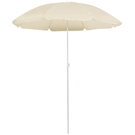 Sombrilla de jardín con palo de acero arena 180 cm