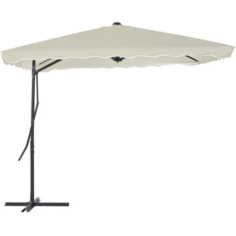 Sombrilla de jardín con palo de acero arena 250x250 cm