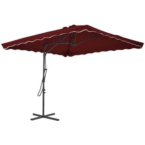 Sombrilla de jardín con palo de acero burdeos 250x250x230 cm