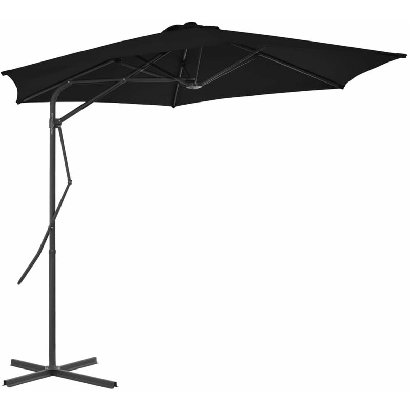 

Sombrilla de jardin con palo de acero negro 300x230cm