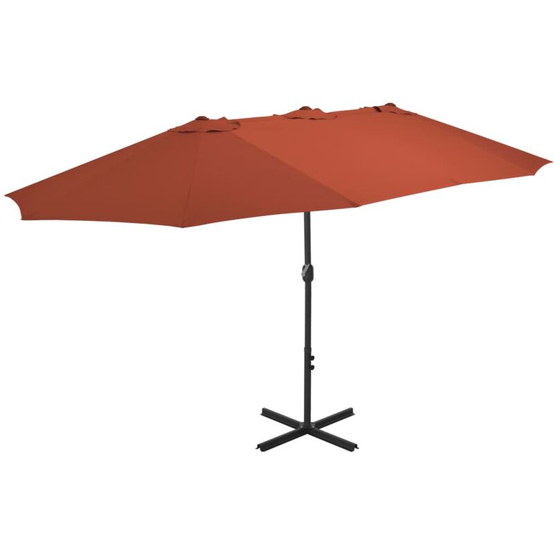 

Sombrilla de jardín con palo de aluminio 460x270 cm terracota