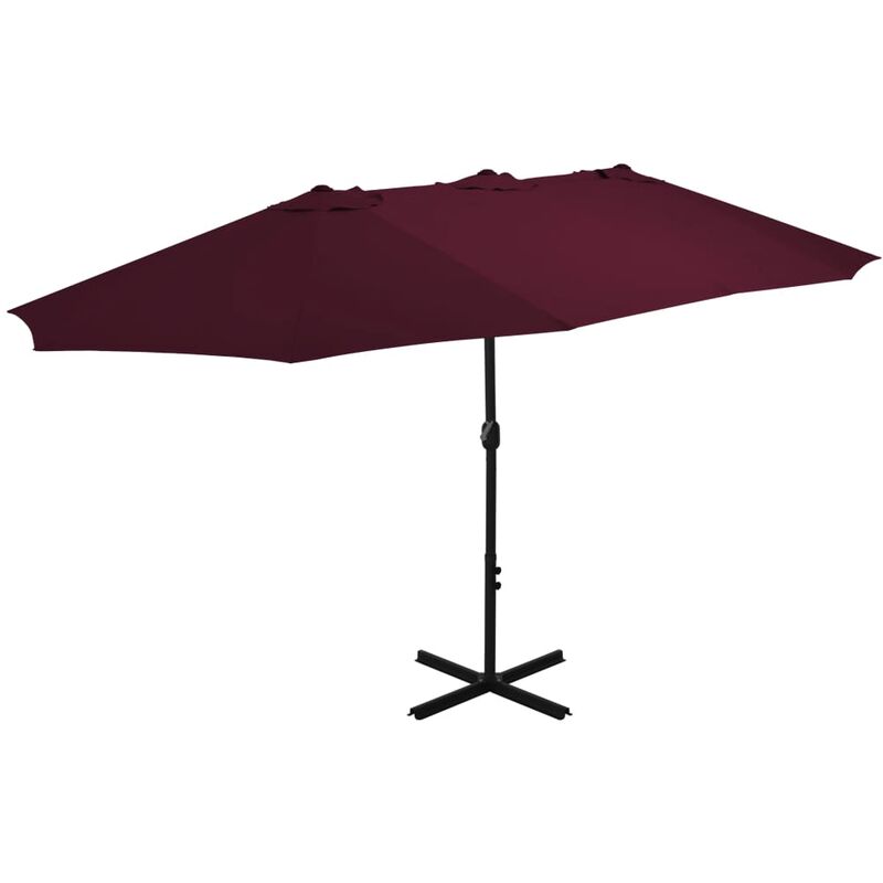 

vidaXL Sombrilla de Jardín con Palo de Aluminio 460x270 cm Rojo Burdeos - Rojo