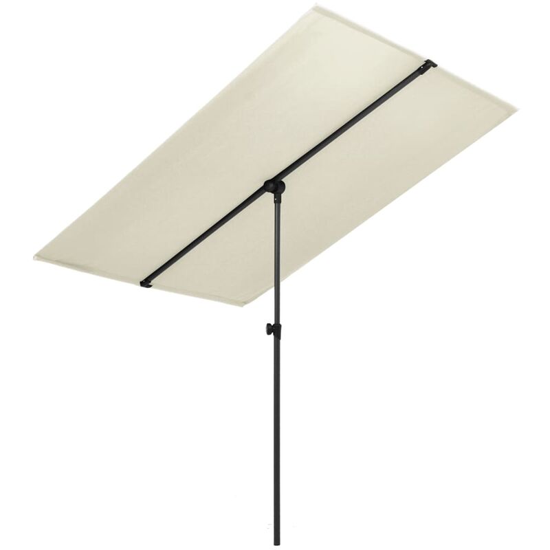 

Sombrilla de jardín con palo de aluminio blanco arena 180x130cm