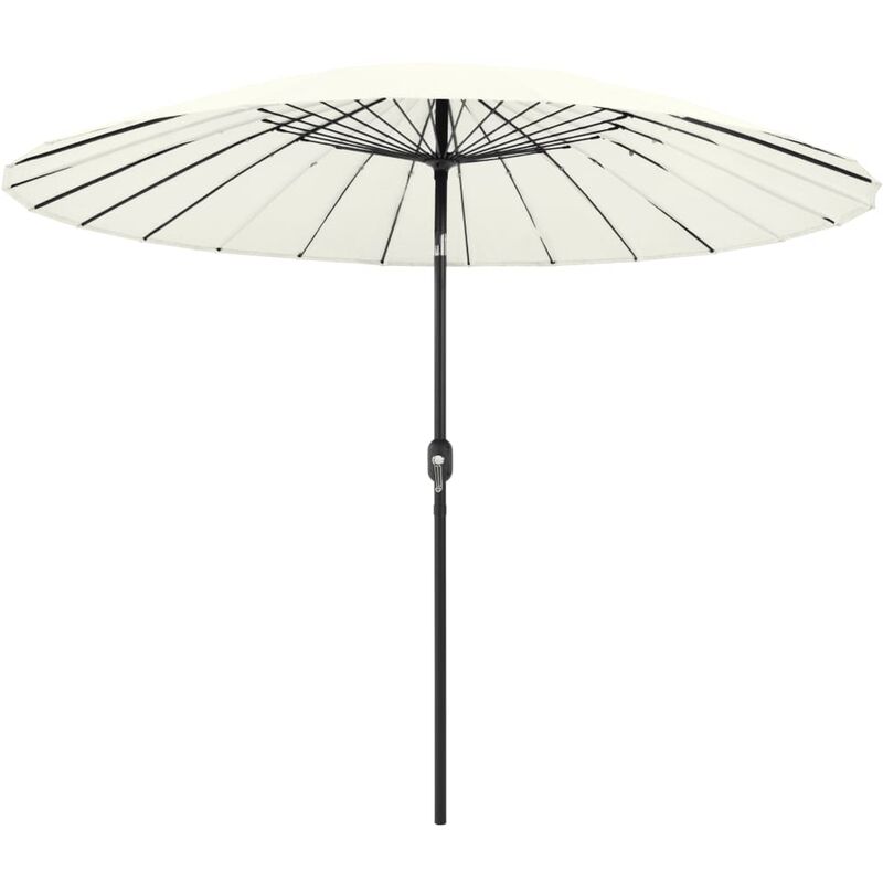 

Sombrilla de jardín con palo de aluminio blanco arena 270 cm