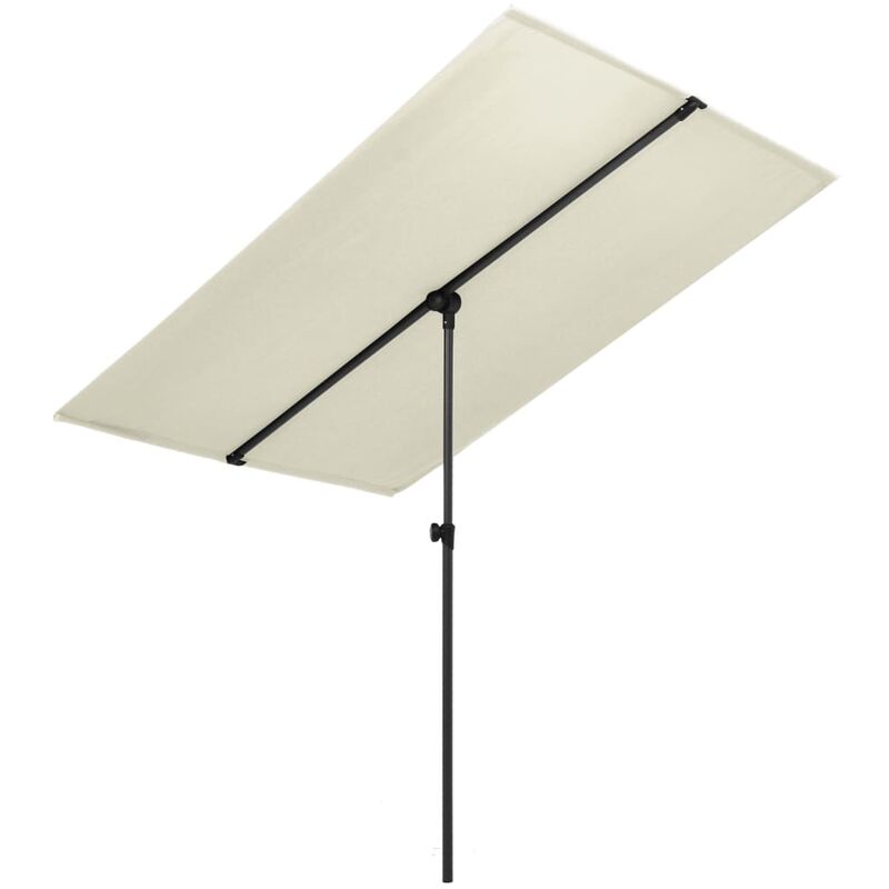 

Sombrilla de jardín con palo de aluminio blanco arena 2x1,5 m