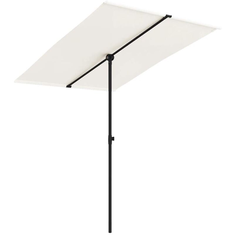 

vidaXL Sombrilla de jardín con palo de aluminio blanco arena 2x1,5 m - Blanco