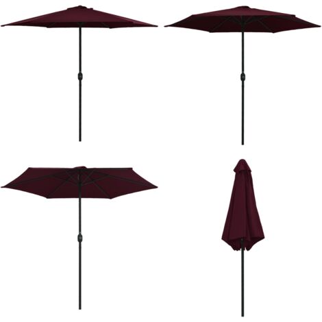 Sombrilla de jardín con palo de aluminio burdeos 270x246 cm - Sombrilla de aluminio - Protección solar